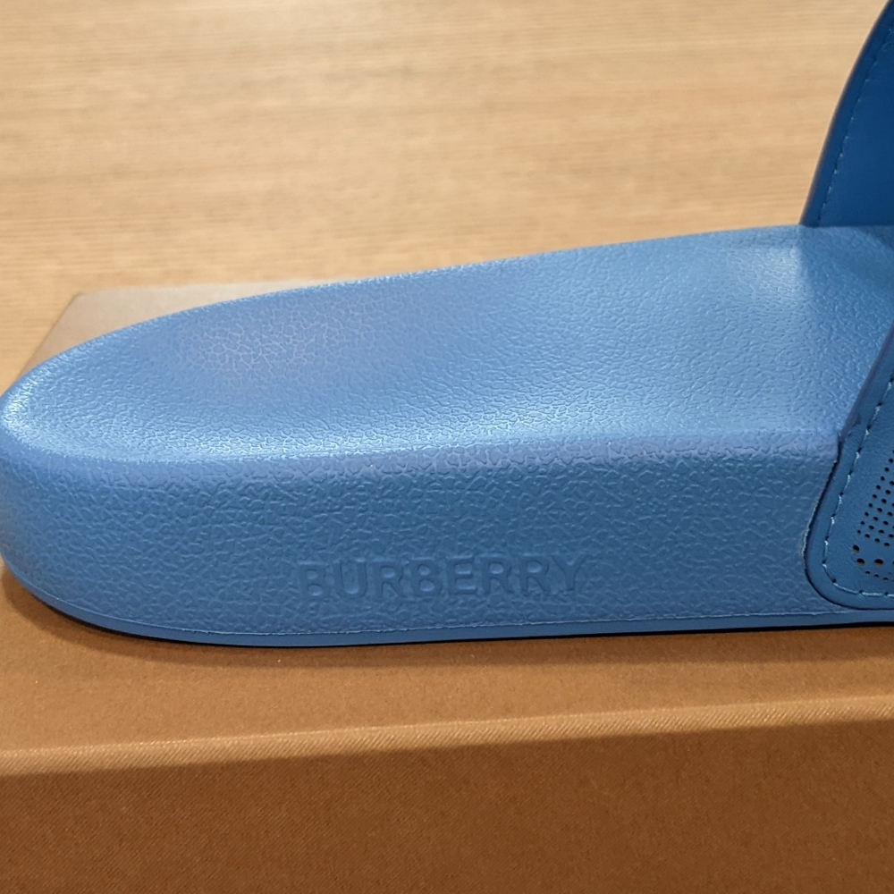 Mens Burberry "Furley" Pool Slides Sandals Royal Blue - Picture 4 of 7